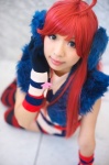 ahoge cosplay default_costume dress gloves headset red_hair sf-a2_miki striped thighhighs vocaloid zero_inch zettai_ryouiki rating:Safe score:1 user:nil!