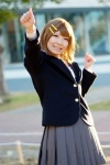 blazer blouse cosplay hirasawa_yui k-on! pleated_skirt ribbon_tie school_uniform skirt takanashi_maui rating:Safe score:0 user:pixymisa