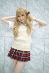 blonde_hair blouse cardigan cosplay original pleated_skirt school_uniform skirt soubi_zero twintails rating:Safe score:4 user:nil!