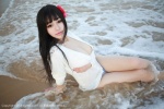 barbie beach bikini_bottom cardigan cleavage ocean swimsuit wet xiuren_150 rating:Safe score:3 user:nil!