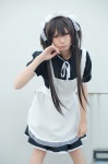 apron cosplay dress hairband k-on! maid maid_uniform nakano_azusa pantyhose shima twintails rating:Safe score:2 user:nil!
