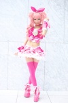 blouse boots choker cosplay croptop cure_melody hairbow himemiya_mahore houjou_hibiki miniskirt pink_hair pretty_cure skirt suite_precure thighhighs twintails zettai_ryouiki rating:Safe score:6 user:nil!
