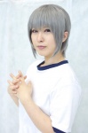 cosplay nagato_yuki narihara_riku silver_hair suzumiya_haruhi_no_yuuutsu tshirt rating:Questionable score:0 user:pixymisa