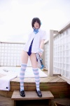 blouse bowtie gun headphones minatsuki_naru striped swimsuit thighhighs rating:Safe score:2 user:pixymisa