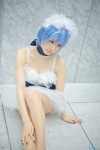 ayanami_rei blue_hair cosplay dress hairband nana neon_genesis_evangelion pantyhose scarf sheer_legwear rating:Safe score:3 user:nil!
