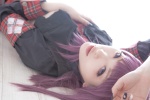blouse cosplay croptop garrison_cap healer_u hunter-u pleated_skirt purple_hair skirt underboob usagi rating:Safe score:1 user:nil!