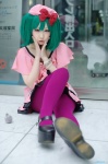 beret cosplay dress green_hair macross macross_frontier miiko pantyhose ranka_lee twintails rating:Safe score:3 user:nil!