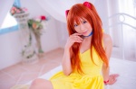 bed choker cosplay dress hair_pods mashiro_yuki neon_genesis_evangelion pantyhose red_hair sheer_legwear soryu_asuka_langley twintails rating:Safe score:1 user:nil!