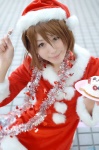 cosplay dress hirasawa_yui k-on! santa_costume shiina_yun stocking_cap thighhighs rating:Safe score:0 user:nil!