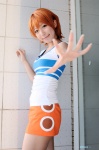 cosplay miniskirt nami_(one_piece) one_piece orange_hair shiriru skirt tshirt rating:Safe score:0 user:darkgray