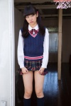 blouse kneesocks nishino_koharu pleated_skirt school_uniform skirt skirt_lift sweater_vest twintails rating:Safe score:1 user:nil!
