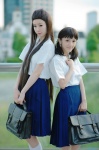 blouse bookbag chamaro cosplay fukahori_yurika kneesocks makise_anji mukae_ritsuko pleated_skirt sakamichi_no_apollon school_uniform skirt twintails rating:Safe score:0 user:nil!