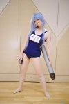 ahoge blue_hair cosplay i-19_(kantai_collection) kantai_collection miyuki_(iv) pantyhose school_swimsuit sheer_legwear swimsuit rating:Safe score:2 user:nil!