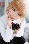 amane_misa blonde_hair cosplay death_note handcuffs rose school_uniform striped taku_anko thighhighs twintails rating:Safe score:1 user:nil!