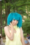 akiaki_(ii) cosplay dress green_hair macross macross_frontier ranka_lee red_eyes scarf twintails rating:Safe score:0 user:pixymisa