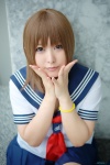 blouse brown_eyes cosplay narihara_riku original pleated_skirt scarf_tie skirt wristband rating:Safe score:0 user:pixymisa
