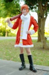 boots cosplay dress gintama hair_pods kagura orange_hair scarf tata umbrella rating:Safe score:0 user:nil!
