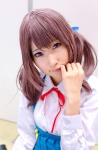 aomi_isara blouse cosplay hiokichi jumper koi_to_senkyo_to_chocolate purple_hair school_uniform twintails rating:Safe score:1 user:pixymisa