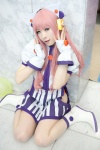 boots cosplay dress fingerless_gloves gloves headset makise_anji megurine_luka pantyhose pink_hair tagme_song vocaloid rating:Safe score:1 user:nil!