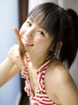 cleavage halter_top koike_rina ponytail striped rating:Safe score:1 user:nil!
