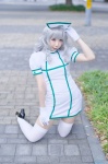 cosplay dress gloves ibuki_iyoko idolmaster_2 nurse nurse_cap nurse_uniform shijou_takane thighhighs white_legwear zettai_ryouiki rating:Safe score:0 user:nil!