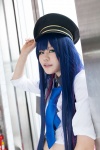 blouse blue_eyes cosplay hiyoki multi-colored_hair panty_&_stocking_with_garterbelt police_hat police_uniform policewoman stocking_(psg) suspenders tie rating:Safe score:0 user:pixymisa