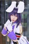 animal_ears bodysuit bunny_ears cosplay cropped_jacket gloves half_skirt_open_front purple_hair siesta556 so-da umineko_no_naku_koro_ni rating:Safe score:0 user:nil!