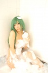 bathroom bathtub cosplay green_hair hanamura_misaki kochiya_sanae soap_suds touhou touhou_kinbauchou wet rating:Questionable score:0 user:nil!