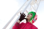 cosplay gloves green_hair gumi hoodie jacket matryoshka_(vocaloid) red_eyes shirakawa_minoru vocaloid rating:Safe score:1 user:pixymisa