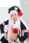 armbands bow bra captain_liliana collar cosplay itsuki_akira miniskirt overcoat pink_hair pirate_hat queen's_blade_rebellion skirt rating:Safe score:0 user:pixymisa