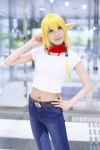 amitan blonde_hair cosplay denim gate_-_jieitai_ka_no_chi_nite_kaku_tatakaeri jeans scarf tshirt tuka_luna_marceau rating:Safe score:0 user:nil!
