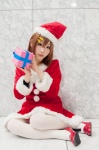 cosplay hair_clips hirasawa_yui k-on! pantyhose santa_costume shiina_haru stocking_cap white_legwear rating:Safe score:0 user:pixymisa