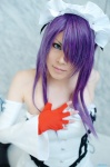 corset cosplay detached_sleeves fingerless_gloves fujihisa gloves hairband ikkitousen kanu_unchou purple_hair skirt rating:Safe score:0 user:nil!