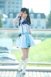 akb48 blouse boots cosplay hairbow kashiwagi_yuki_(cosplay) kii_anzu pleated_skirt school_uniform skirt tie tiered_skirt twintails vest rating:Safe score:2 user:pixymisa