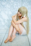 blonde_hair chii_(chobits) chobits cosplay croptop ouka_(cosplayer) shorts twintails rating:Safe score:1 user:pixymisa