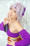 ayane ayane_(doa) cosplay dead_or_alive detached_sleeves dress headband purple_hair rating:Safe score:0 user:nil!