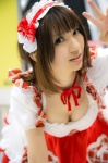 amami_haruka apron cleavage cosplay dress hairband idolmaster maid maid_uniform michiko ribbon_tie rating:Safe score:0 user:pixymisa