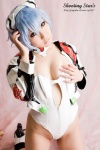 ayanami_rei blue_hair boots cleavage cosplay hairband jacket neon_genesis_evangelion one-piece_swimsuit saku swimsuit white_end_type_zero rating:Safe score:1 user:nil!