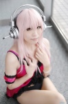 babydoll cosplay headphones nitro_super_sonic panties pantyhose pink_hair sheer_legwear shion_akira super_soniko rating:Safe score:0 user:nil!