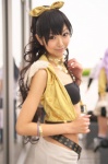 bracelets cosplay ganaha_hibiki hairbow idolmaster necklace necoco trousers tubetop vest rating:Safe score:0 user:pixymisa