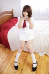 aoi_minamo bed chocoball cosplay miniskirt real_drive real_drive_sennou_chousashitsu sailor_uniform school_uniform skirt socks rating:Safe score:0 user:nil!