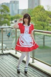 apron bows cosplay dress katou_mari original thighhighs zettai_ryouiki rating:Safe score:2 user:pixymisa