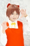 blouse cosplay gegege_no_kitarou hairbow jumper minori_(ii) nekomusume red_hair school_uniform rating:Safe score:0 user:nil!