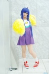 ahoge blue_hair cheerleader_uniform cosplay dress izumi_konata lucky_star pantyhose pom_poms raiko socks rating:Safe score:0 user:nil!