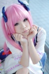 cecialla_apiared cosplay dress hairbows koboreru_suna_no_aria pantyhose pink_hair shirayuki_himeno rating:Safe score:2 user:pixymisa