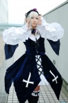 aidou_rika cosplay dress hairband kneehighs rozen_maiden suigintou white_hair rating:Safe score:0 user:nil!