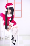akiyama_mio cosplay dress k-on! maika santa_costume stocking_cap thighhighs zettai_ryouiki rating:Safe score:3 user:pixymisa