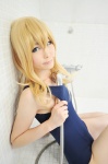 assam bathroom blonde_hair cosplay haruka k-on! kotobuki_tsumugi one-piece_swimsuit swimsuit rating:Safe score:0 user:nil!