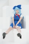 blouse blue_hair cirno cosplay hairbow jumper shizuku socks touhou rating:Safe score:3 user:nil!