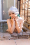 cleavage cosplay hot_tub izayoi_sakuya lenfried nude silver_hair touhou twin_braids wet rating:Questionable score:6 user:nil!